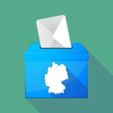 Uzun gölge oy sandığı ile Almanya Haritası