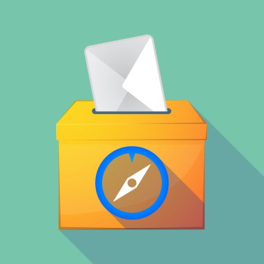 Uzun gölge oy sandığı bir pusula ile