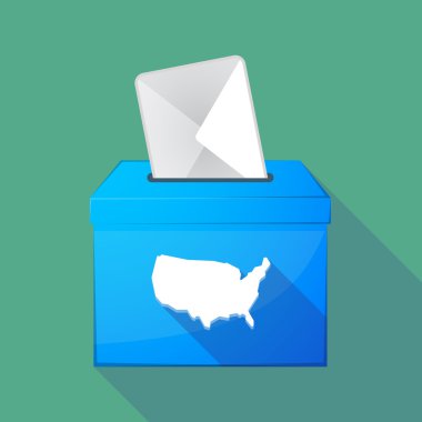 Uzun gölge oy sandığı ABD Haritası ile