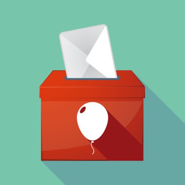 Uzun gölge oy sandığı bir balon ile