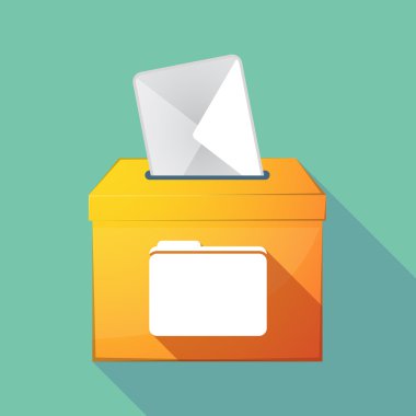 Uzun gölge oy sandığı bir klasörle 