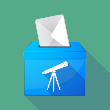 Uzun gölge oy sandığı bir teleskop ile