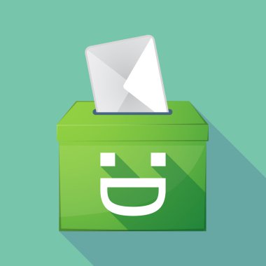 Uzun gölge oy sandığı gülen metin yüzü olan