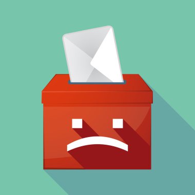 Uzun gölge oy sandığı üzgün metin yüzü olan