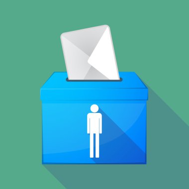 Uzun gölge oy sandığı bir erkek piktogram ile