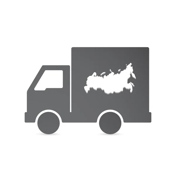 Isolated delivery truck with  a map of Russia — ストックベクタ