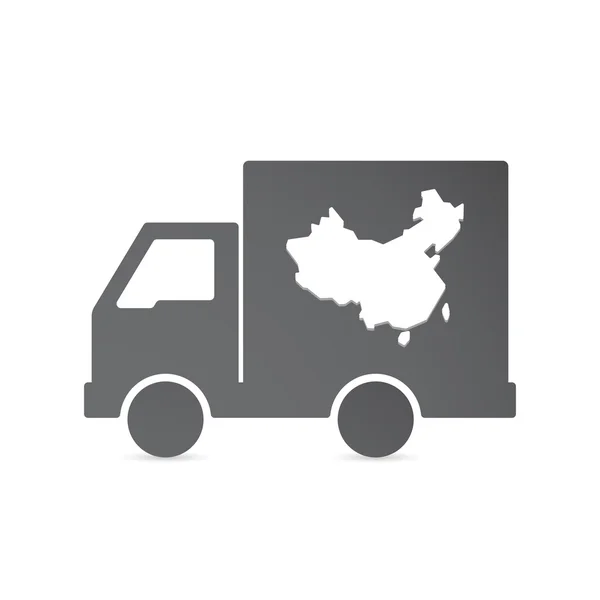 Camión de reparto aislado con un mapa de China — Archivo Imágenes Vectoriales