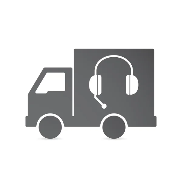 Isolated delivery truck with  a hands free phone device — Stock Vector