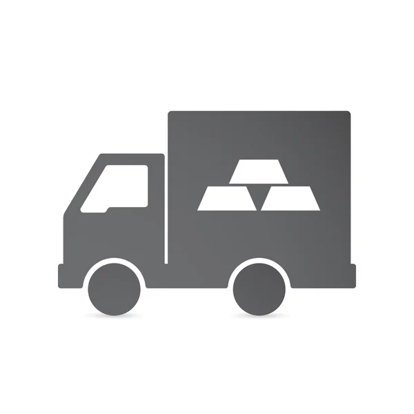 Camion de livraison isolé avec trois lingots d'or — Image vectorielle