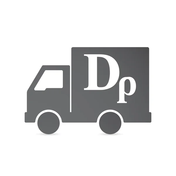 Isolated delivery truck with a drachma currency sign — Stock Vector