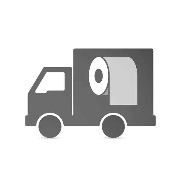 Isolated delivery truck with a toilet paper roll — ストックベクタ