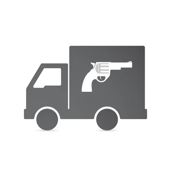 Isolated delivery truck with a gun — Stock Vector