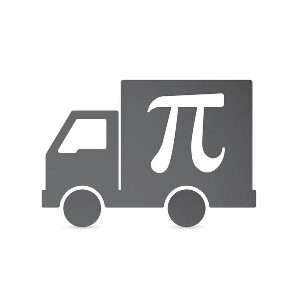 Isolated delivery truck with the number pi symbol — Stock vektor