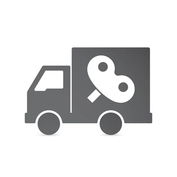 Camion de livraison isolé avec une manivelle jouet — Image vectorielle