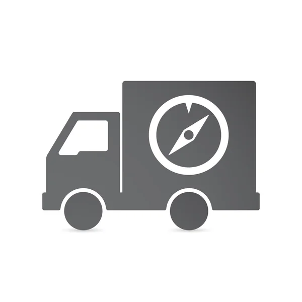 Camion de livraison isolé avec une boussole — Image vectorielle