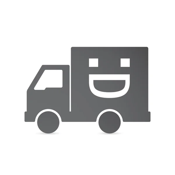 Isolated delivery truck with a laughing text face — Stockový vektor