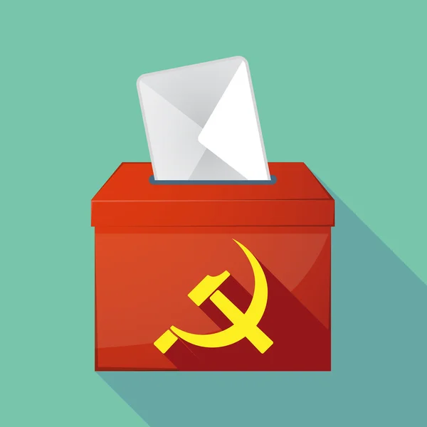 Long shadow ballot box with  the communist symbol — Διανυσματικό Αρχείο