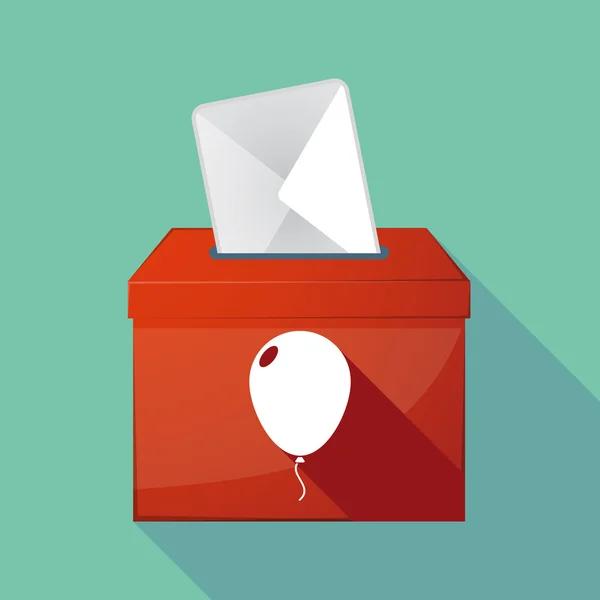 Long shadow ballot box with a balloon — Stockový vektor