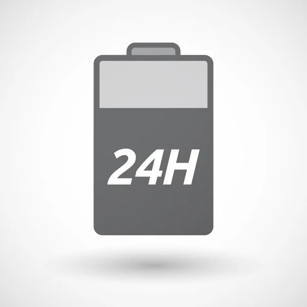 Isolated  battery icon with    the text 24H — Διανυσματικό Αρχείο