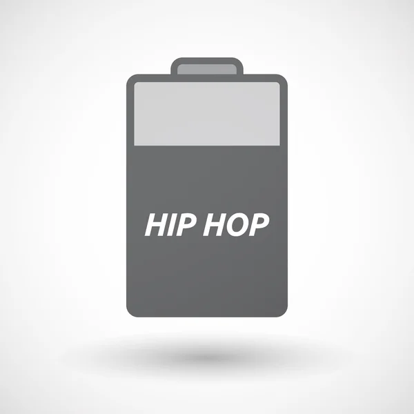 Geïsoleerde batterij-icoon met de tekst Hip Hop — Stockvector