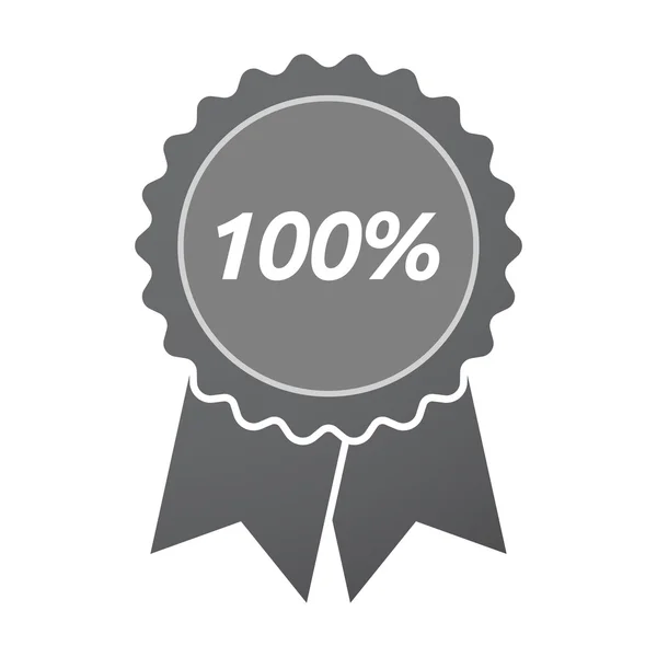 Isolated badge icon with    the text 100% — Stock Vector