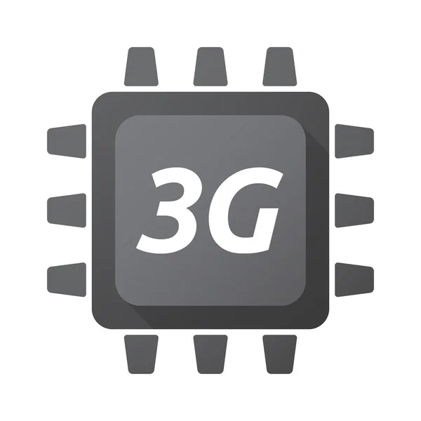 Ícone de unidade de processamento central isolado com o texto 3G —  Vetores de Stock