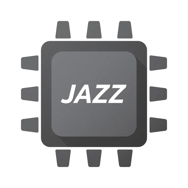 Isolated Central Processing Unit icon with    the text JAZZ — Stock Vector