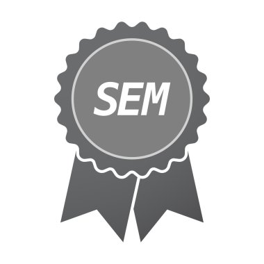 Metin Sem ile izole rozet simge