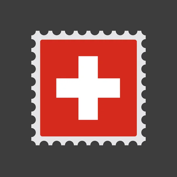 Geïsoleerde postpictogram stempel met de Zwitserse vlag — Stockvector