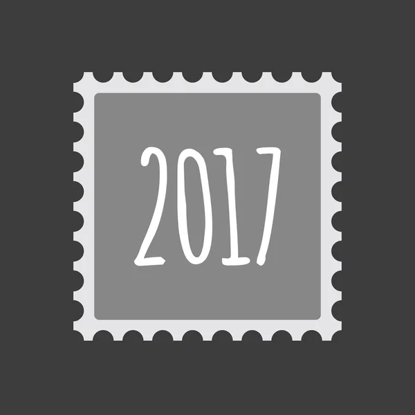 Ikona pieczęć na białym tle numer ikoną 2017 roku — Wektor stockowy
