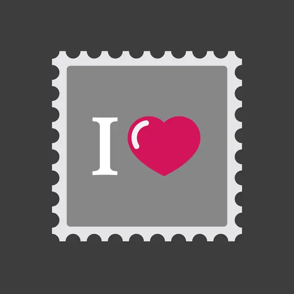 Isolated mail stamp icon with  an " I like" glyph — Stock Vector