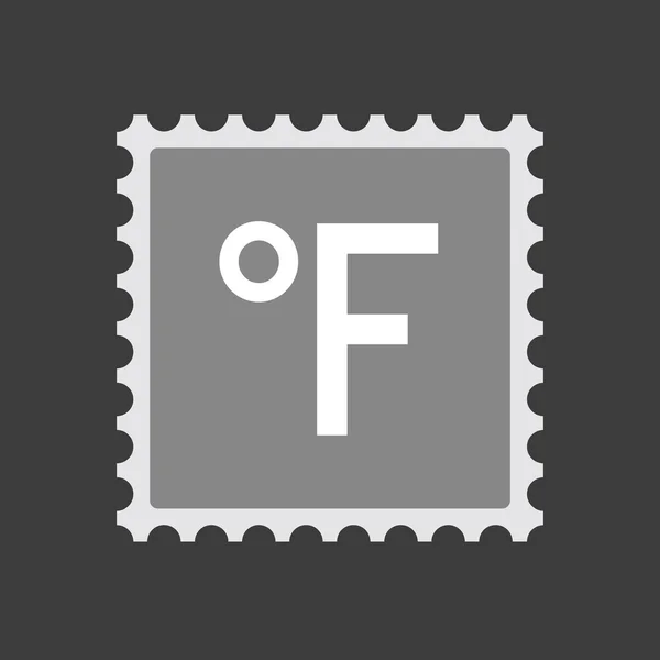 隔离的邮件邮票图标与 farenheith 度标志 — 图库矢量图片