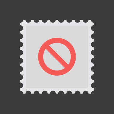 İzole posta damgası simgesini yasak işareti