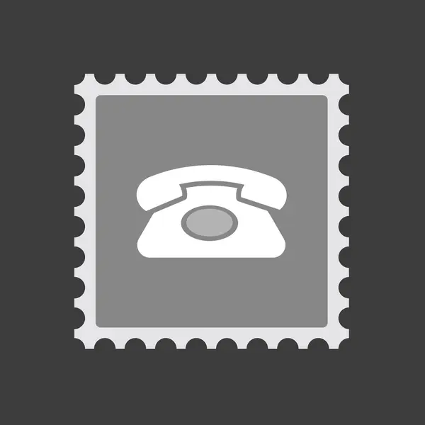 隔离的邮件邮票图标以复古的电话号 — 图库矢量图片