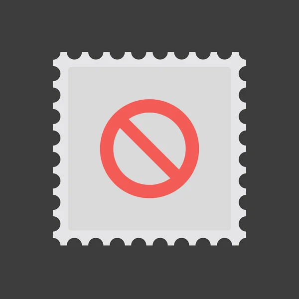 Изолированная почтовая марка с запрещенным знаком — стоковый вектор