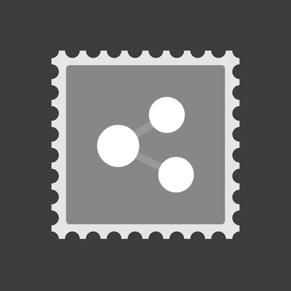 隔离的邮件邮票图标与网络标志 — 图库矢量图片