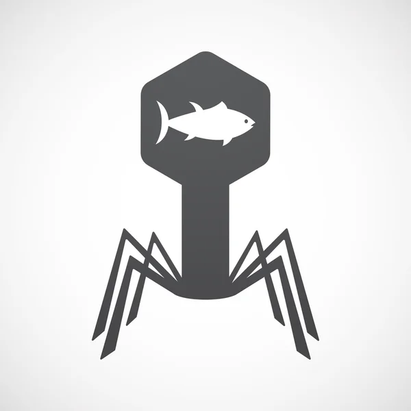 Isolierte Virus-Symbol mit einem Thunfisch — Stockvektor