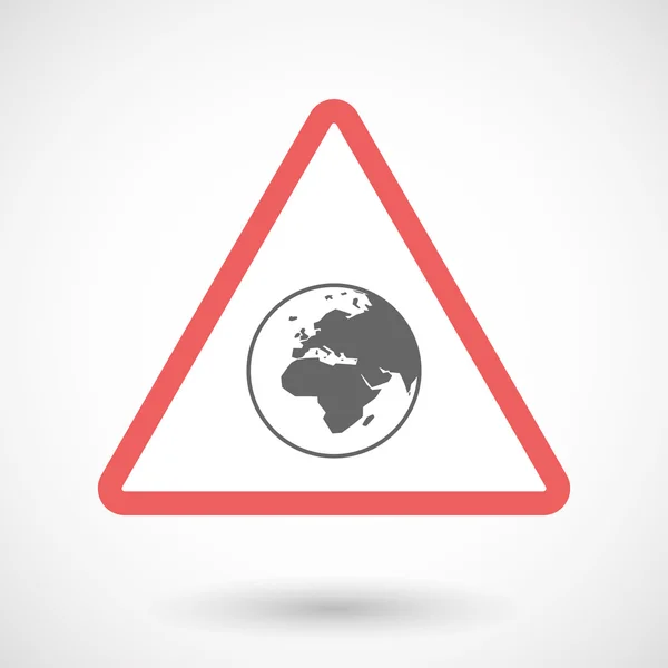 アジア、アフリカ、ヨーロッパのレッグと分離の警告記号のアイコン — ストックベクタ