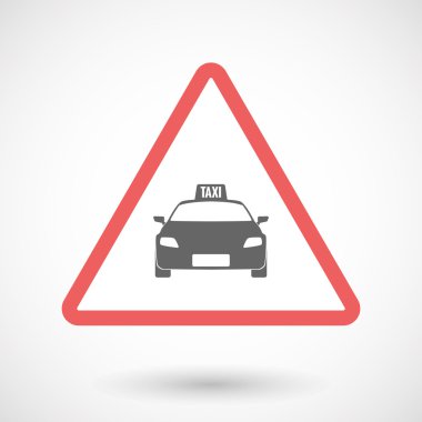 Bir taksi simgesi ile izole uyarı işareti simgesi