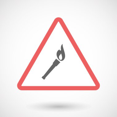 Bir el feneri simgesi ile izole uyarı işareti simgesi