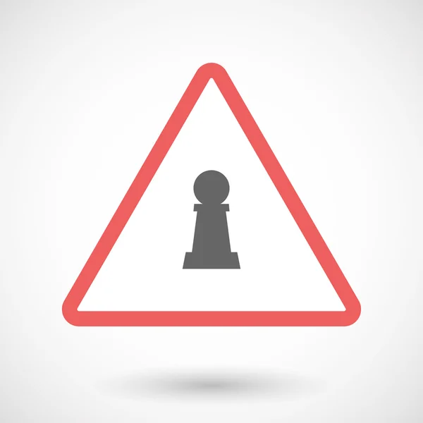 isolated warning sign icon with a pawn chess figure — stok