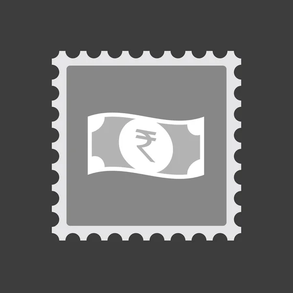 Απομονωμένα αλληλογραφία εικονίδιο σφραγίδα με ένα εικονίδιο σημείωσης Τράπεζα ρουπίες — Διανυσματικό Αρχείο