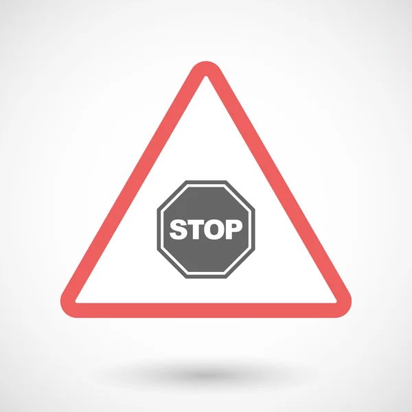 Icona del segnale di avvertimento isolato con un segnale di arresto — Vettoriale Stock
