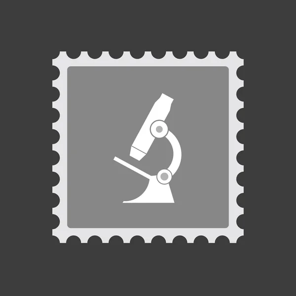 Icono de sello de correo aislado con un icono de microscopio — Vector de stock