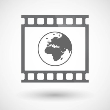 İzole 35mm film çerçeve slayt photogram bir Asya, Afrika ile 