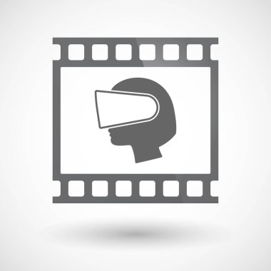 İzole 35mm film çerçeve slayt photogram bir kadın baş wea ile