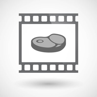 İzole 35mm film çerçeve slayt photogram bir biftek simgesiyle