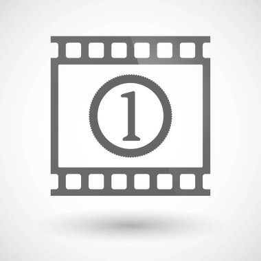 İzole 35mm film çerçeve slayt photogram bir sikke simge ile