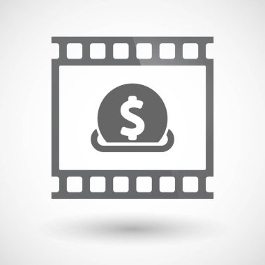 İzole 35mm film çerçeve slayt photogram bir dolar ile sikke KBB