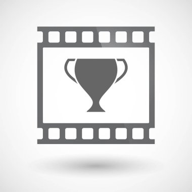 İzole 35mm film çerçeve slayt photogram ile bir ödül Kupası